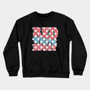 Red White Boozy Celebrate 4th of July Independence Day Crewneck Sweatshirt